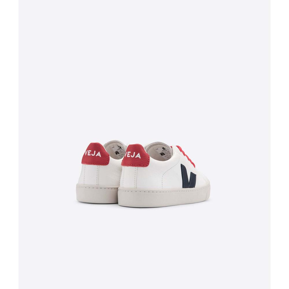 Kids' Veja ESPLAR LACES CHROMEFREE Shoes White/Black/Red | ZA 732OKI